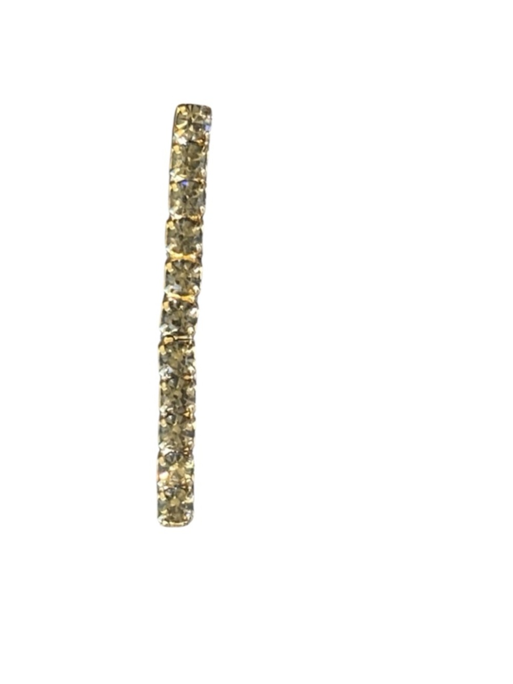 Source Unknown Gold Tone Clear Crystal Bar Brooch